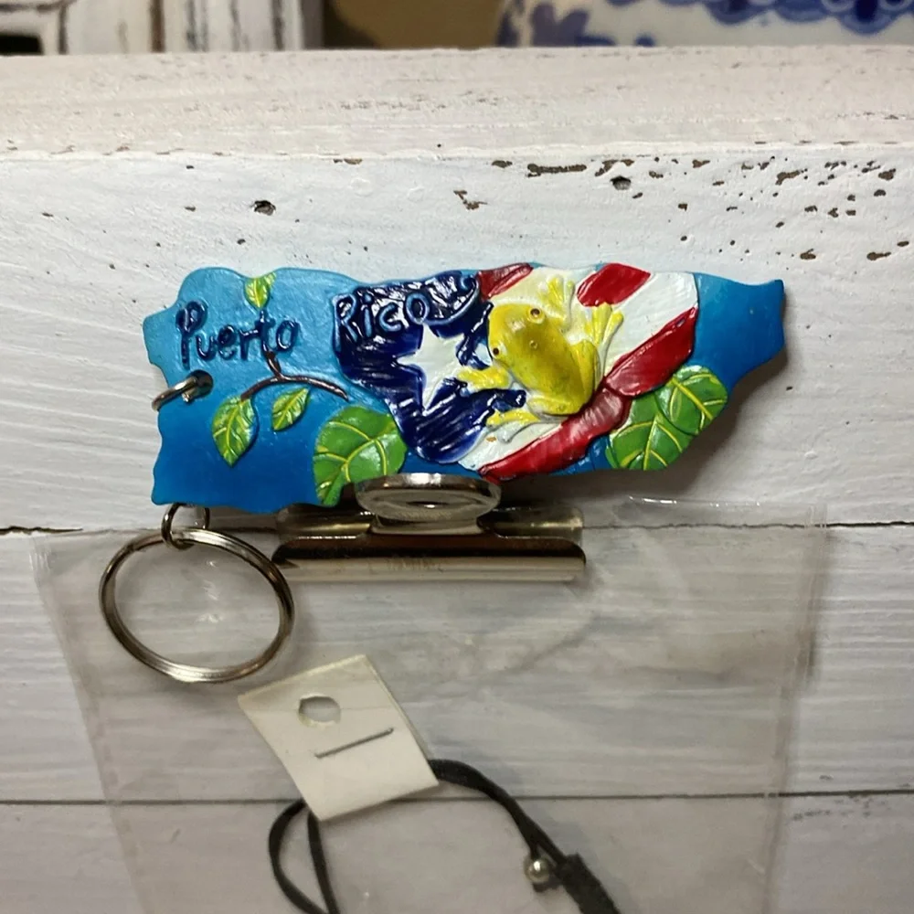 🆕Puerto Rico 🇵🇷 100x35 Island Keychain & PR Flags adjustable unisex Bracelet